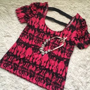 Pink & Black Dress Blouse